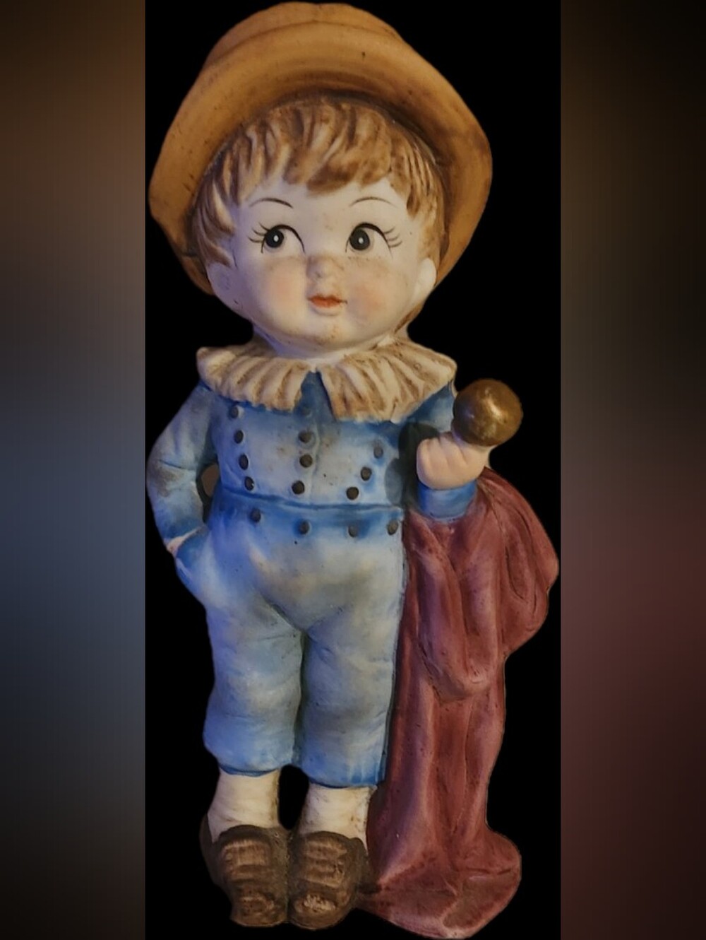 Vintage 1970s Japan Hand-Painted Blue Boy Storybook Style Figurine